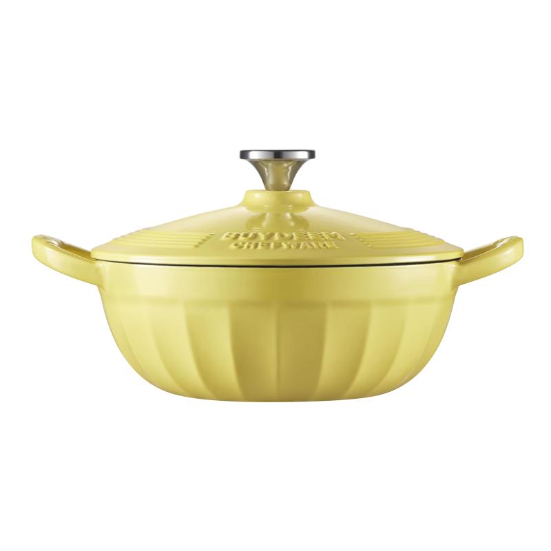 Buydeem 24cm Black Enamel Cast Iron Pot