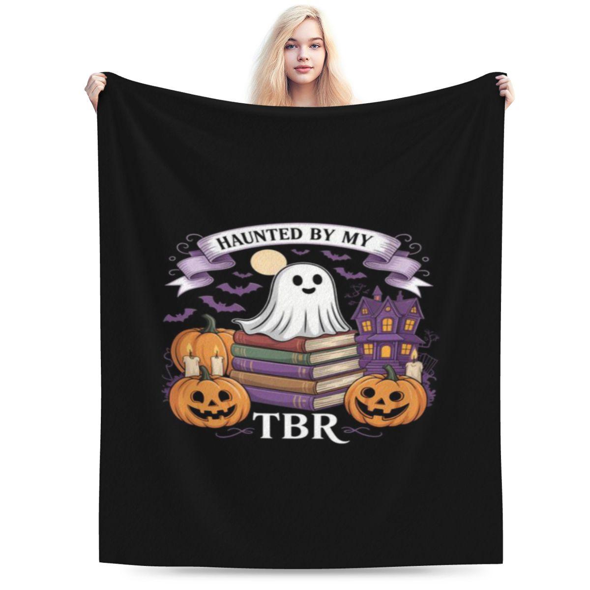 

Haunted By My TBR Halloween Reading Book Lovers Book Readers Custom Soft Decorate Home An UltraSoft Micro Fleece Blanket 75x100cm 30x40in