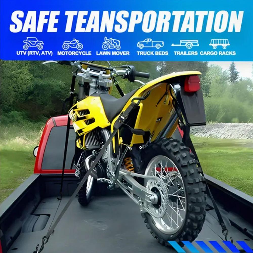 Stretching up to a maximum length of 3m Ratchet Tie Down Straps Black Trailer Straps  for Jet Ski