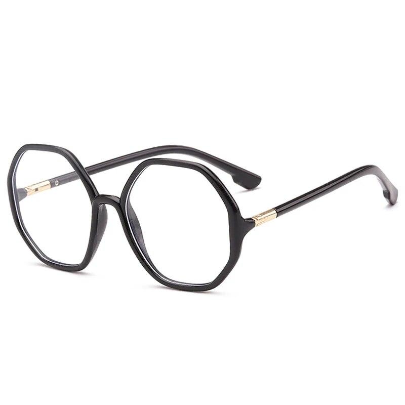 new polygonal Plain glasses anti blue light eyeglass frame retro personality large fashion eyeglasses for women men