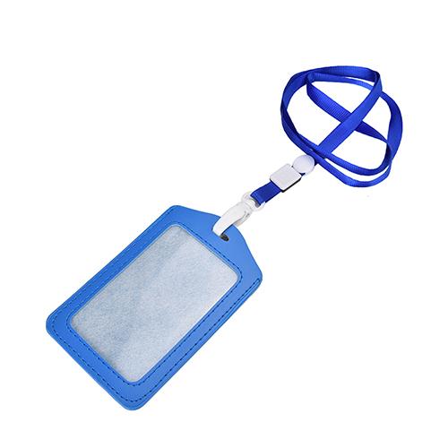 Vertical Transverse Plastic Id Name Card Holder Work Badge W/ Lanyard