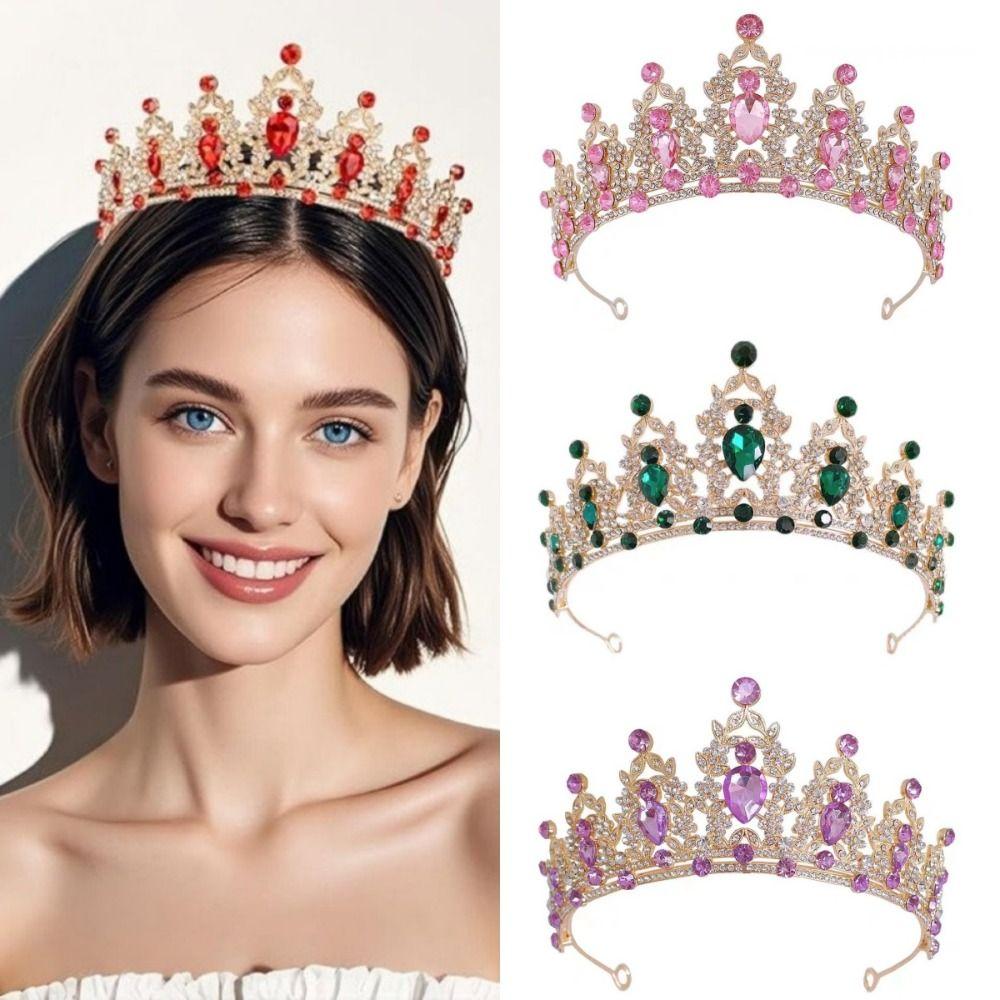 Rhinestone Baroque Pageant Crowns Luxury Crystal Crystal Cake Topper  Hair Dress Accessories