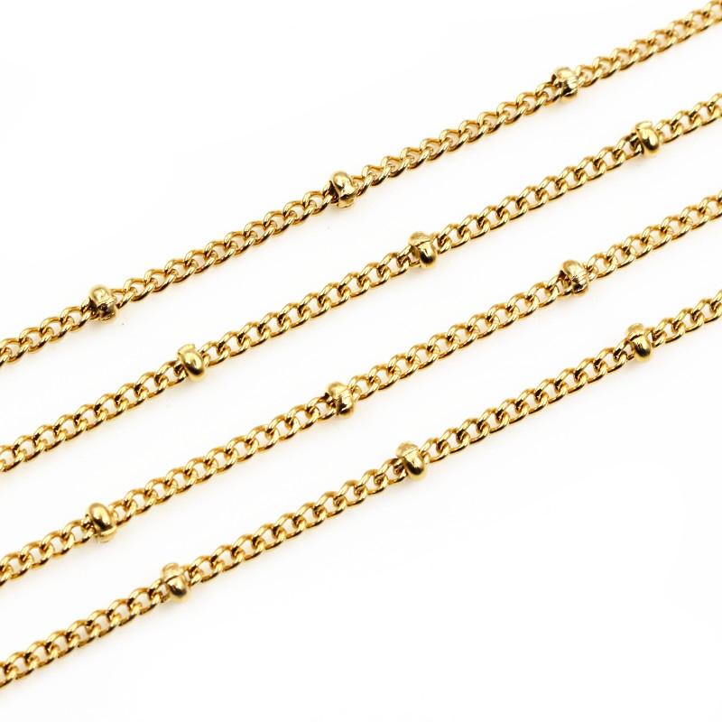 5 Meters Never Fade Stainless Steel Gold Plated Ball Necklace Chains For DIY Jewelry Findings Making Handmade Supplies