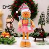 Christmas Gingerbread Doll Ornaments Extendable Leg Plush Doll with Scarf Stuffed Cooking Gingerbread Figure for Christmas Tree Fireplace Decor