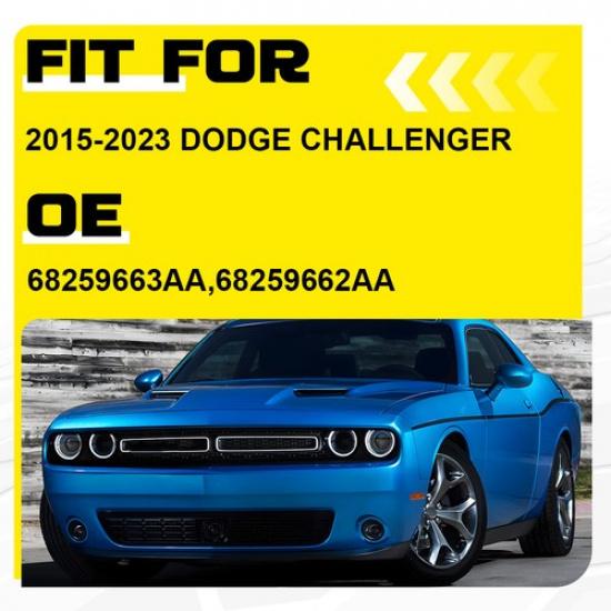 For 2015- Dodge Challenger Bumper Fog Light Bezels Cover Black Left&Right 2X