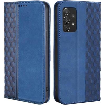 Protective Case for Samsung Galaxy A13 5G - Synthetic Leather - Mosaic Pattern - Navy Blue