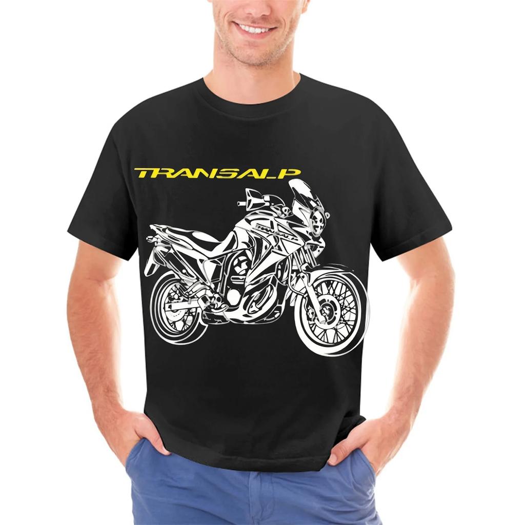 T-Shirt Cotton Motorcycle Hon Xlv 700 Transalp T-Shirt For Male Short Sleeves 100% Cotton Classic Sleeveless T Shirt