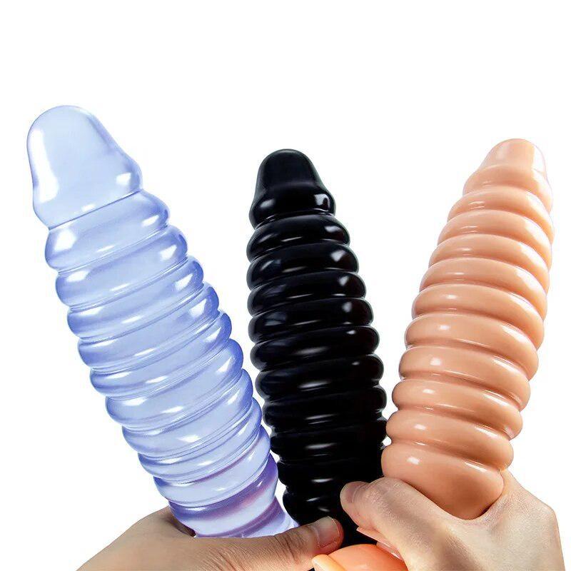 Threaded Anal Plug Anal Expander PVC Adult Sex Toy Male Prostate Masturbator Massage Stick Big Dick Realistic Penis