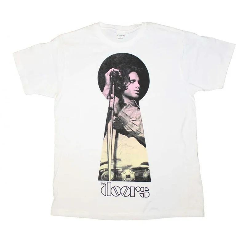 Jim Morrison The Doors Gate Rock Band Retro Classic Men's and Women's Loose Harajuku Print Short Sleeved T-shirt Women Clothing