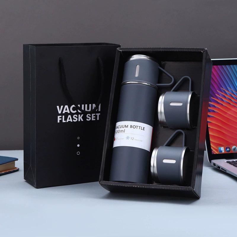 

500 мл Портативная вакуумная бутылка из нержавеющей стали 304, подарочный набор, офисная бизнес-кружка для кофе, термос, дорожные кружки 500ml