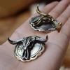 Vintage Brass Buffalo Skull Screw Back Coin Concho Bison Bull Gaur Rodeo Indian Cowboy Leathercraft Accessories