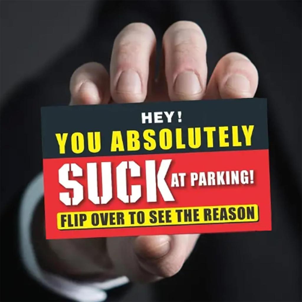 Parking Cards, You Absolutely Suck At Parking Cards, Parking Cards, Funny Parking Violation Tickets, Funny Hilarious Prank(50PC)