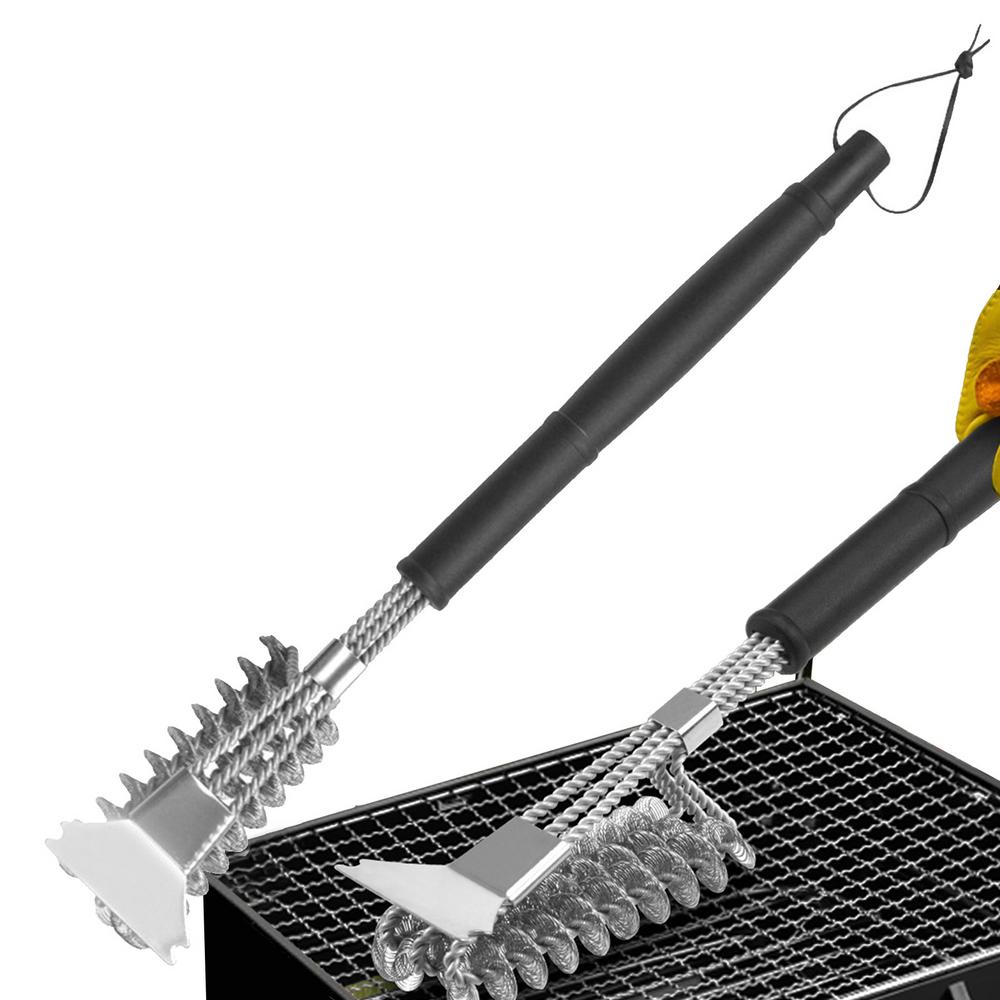 

Щетка для чистки гриля из нержавеющей стали 2 в 1 Щетка для чистки гриля Аксессуары для чистки барбекю для дома и пикника на гриле