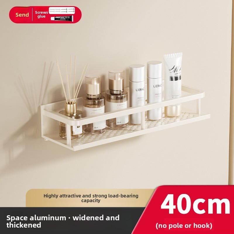 Aluminum Alloy Wall Mount Bathroom Shelf With Removable Design For Shower And Toilet Storage