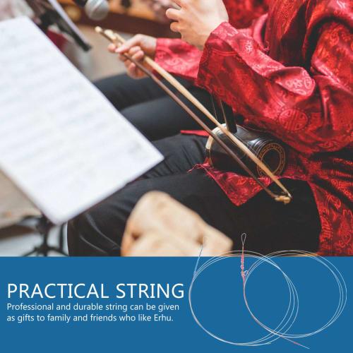 Lurrose 3-Pack Erhu Strings, Sitar Strings, Guitar Strings, Yuruheen Accessories, Urheen Parts, Steel Wire Replacement, Biwa Strings