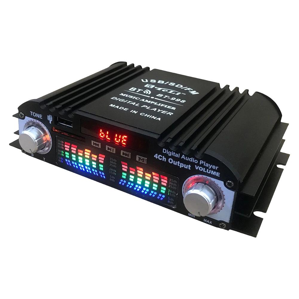 1600W Peak Power HiFi Sound Amplifier FM Radio USB Bluetooth-Compatible Digital HIFI Audio Stereo Power Amplifier Remote Control чёрный