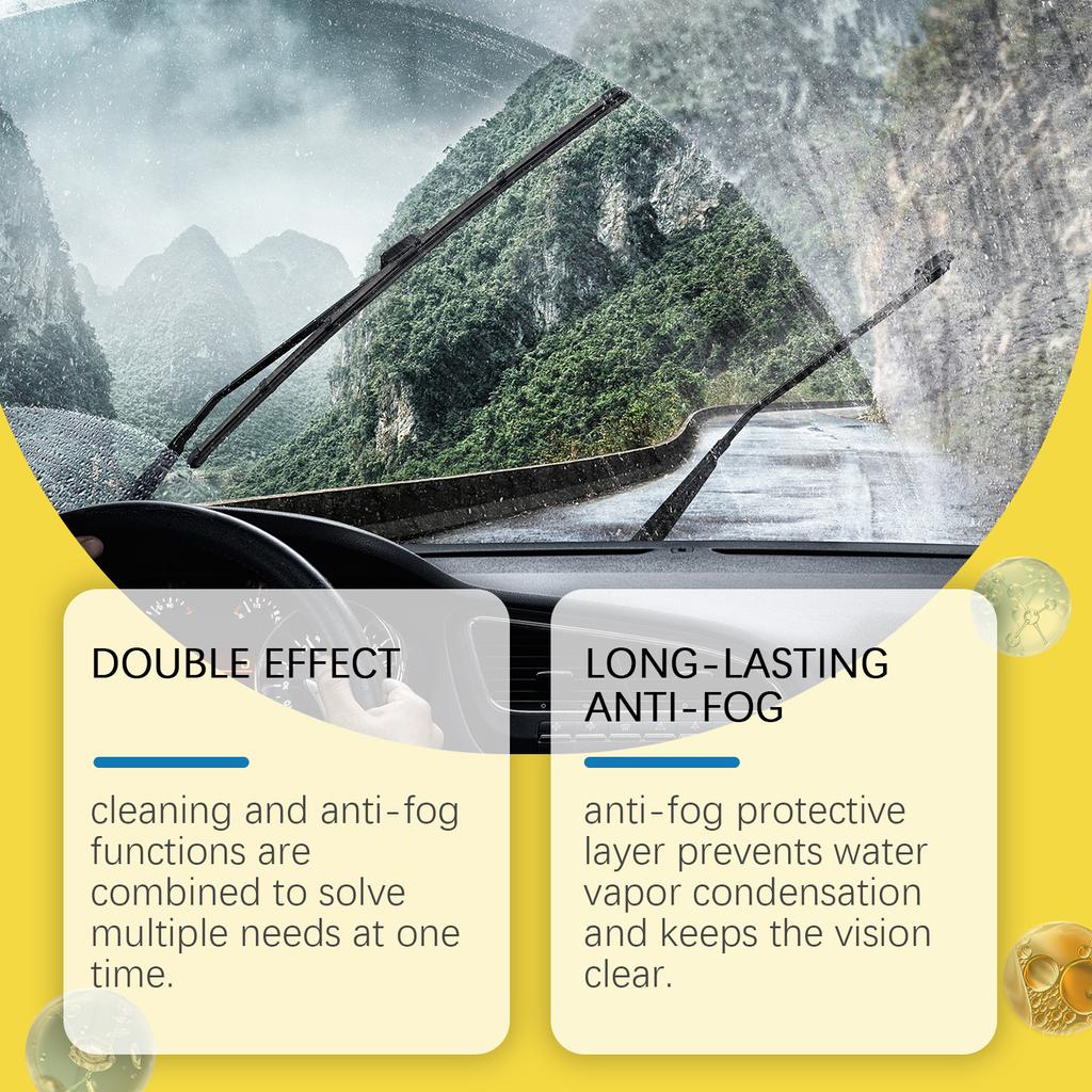 Rayhong Car Glass Cleaner Anti-Fog Two-in-One Windshield Cleaner Brightening and Oil Film Removal Anti-Fog Agent 100ml