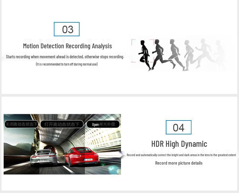 Wow 4-Inch Touchscreen HD Dual Lens Dash Cam with 1080P Front & Rear Recording