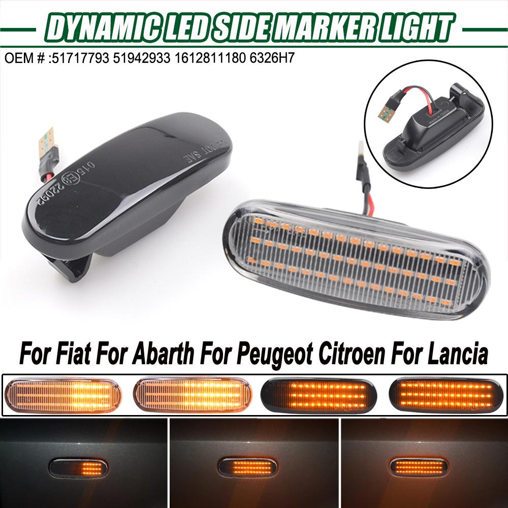 2 ks pro Fiat Panda 169 Grande Punto Včetně. Evo Doblo Fiorino Linea Idea Dynamic LED boční obrysové světlo opakovač