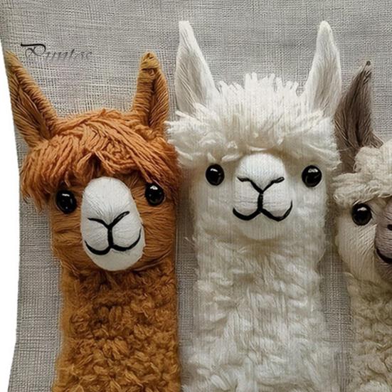 Funda de Cojín Decorativa para Ventanas Salientes, Funda de Cojín con Estampado de Alpaca, Funda para Cojín de Sofá con Cremallera Oculta, Fundas Lindas de Alpacas para Sofá, Sala de Estar,