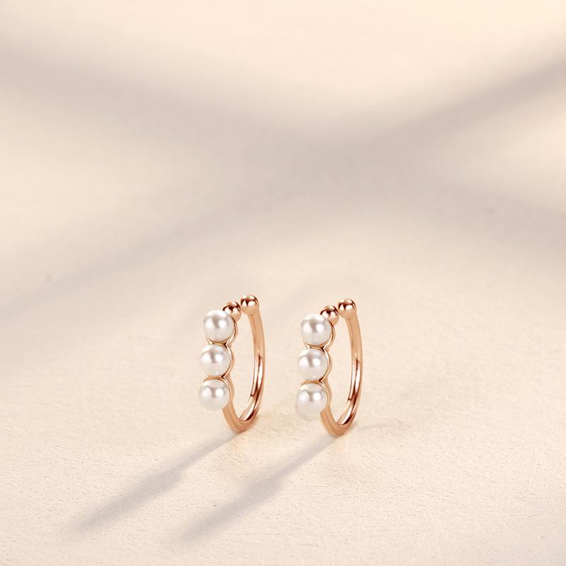 Premium Zircon Pearl Earrings Without Earrings, Women's Simple and Cold Wind Earbone Clips, Korean Personalized Earrings.