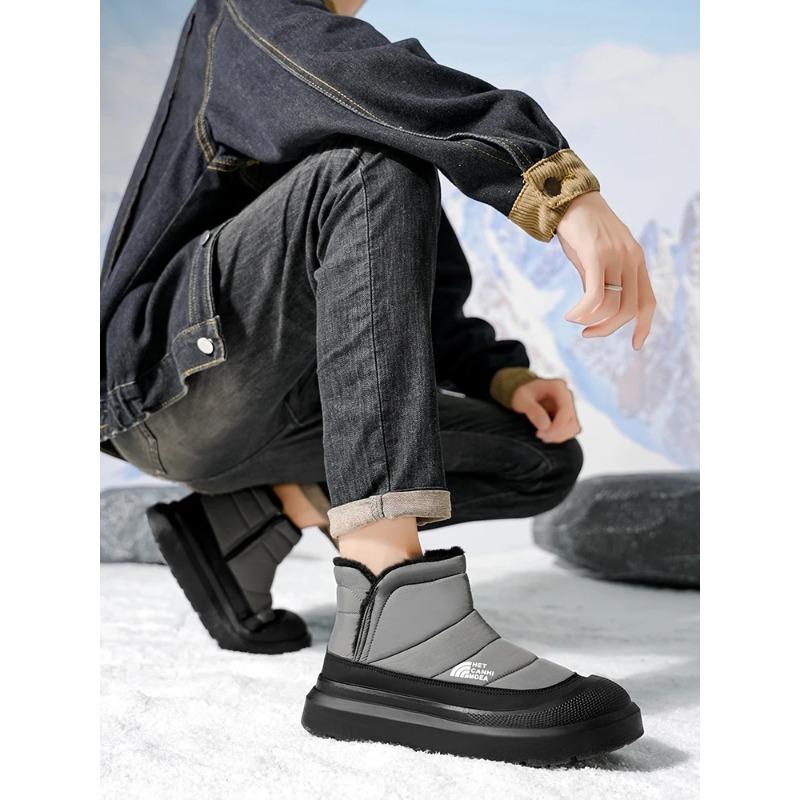 Winter Shoes Men 2026  Fur Warm Comfortable Snow Boots Outdoor Waterproof Down Boots High Top Ankle Boots Platform Shoes Size 44