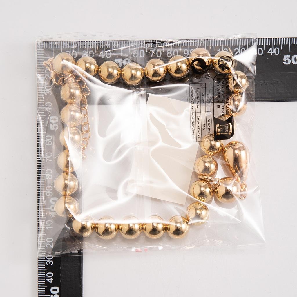 Tone Zinc Alloy Bead Choker Necklace For Women, Statement Teardrop Pendant Chain Necklace, Chunky Metallic Jewelry For Daily Wear & Gifting