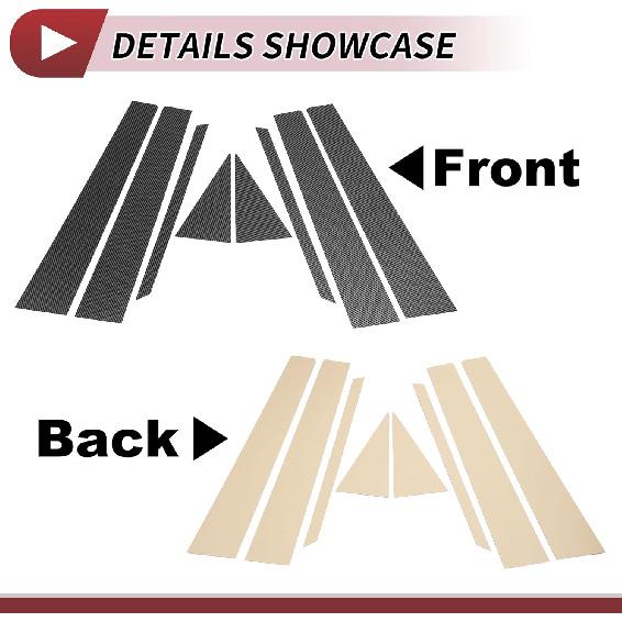 8 Pcs Door Pillar Window Trim for Nissan Sentra 2013-2017 Front Rear Left Right Anti Scratch Sticker Pillar Posts Cover Carbon Fiber Pattern Black