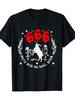 666 Celebration with The Devil Humorous Halloween T-Shirt 220G Graphic Short Sleeve Men's T-shi