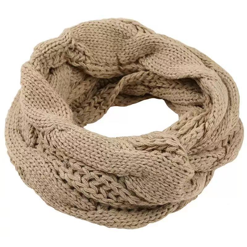 Cachecol Quente de Inverno Para Mulheres À Prova de Vento Elegante Cor Sólida Cachecóis Para Clima Frio Quente Malha Inverno Cachecóis de Laço Circular