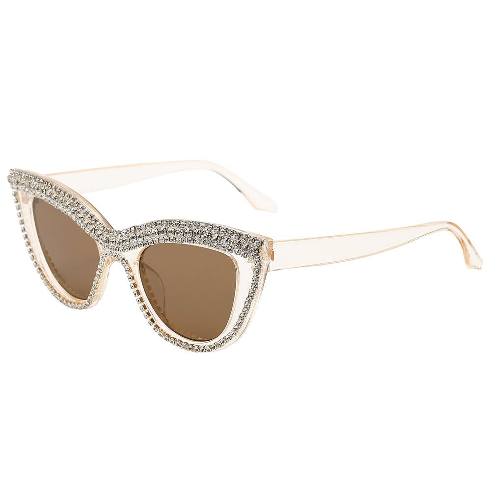 

Cat Eye Sunglasses with Decorative Rhinestone Trim UV Protection Durable Acetate Frame Stylish Design for Everyday Wear one size білий