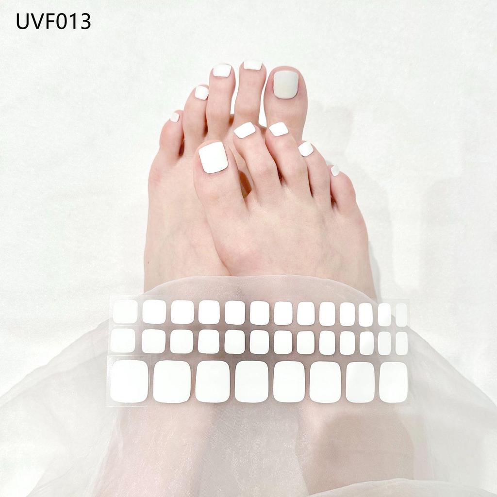 Gel Toe Nail Art Stickers - Semi-Cured UV Lamp Foot Nail Polish Stickers