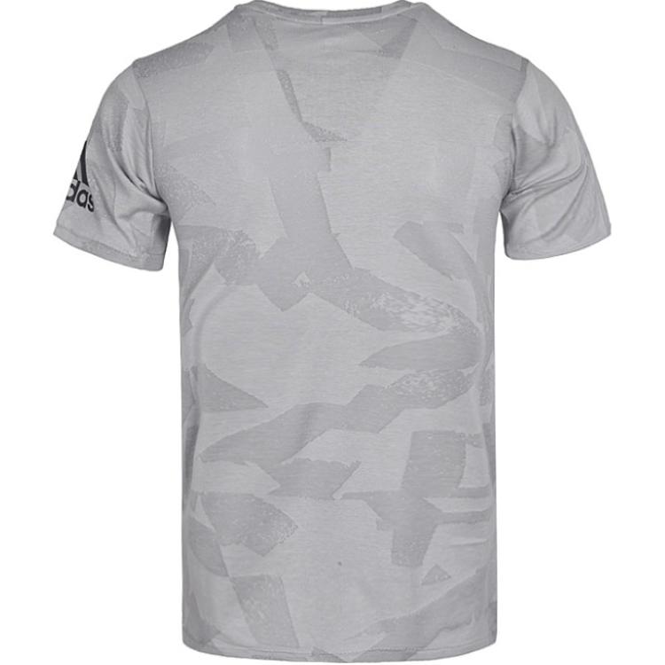 Adidas On The Move Series Fashion Comfortable Soft Round Neck Short Sleeve T-Shirt Men Tops Gray BQ0727