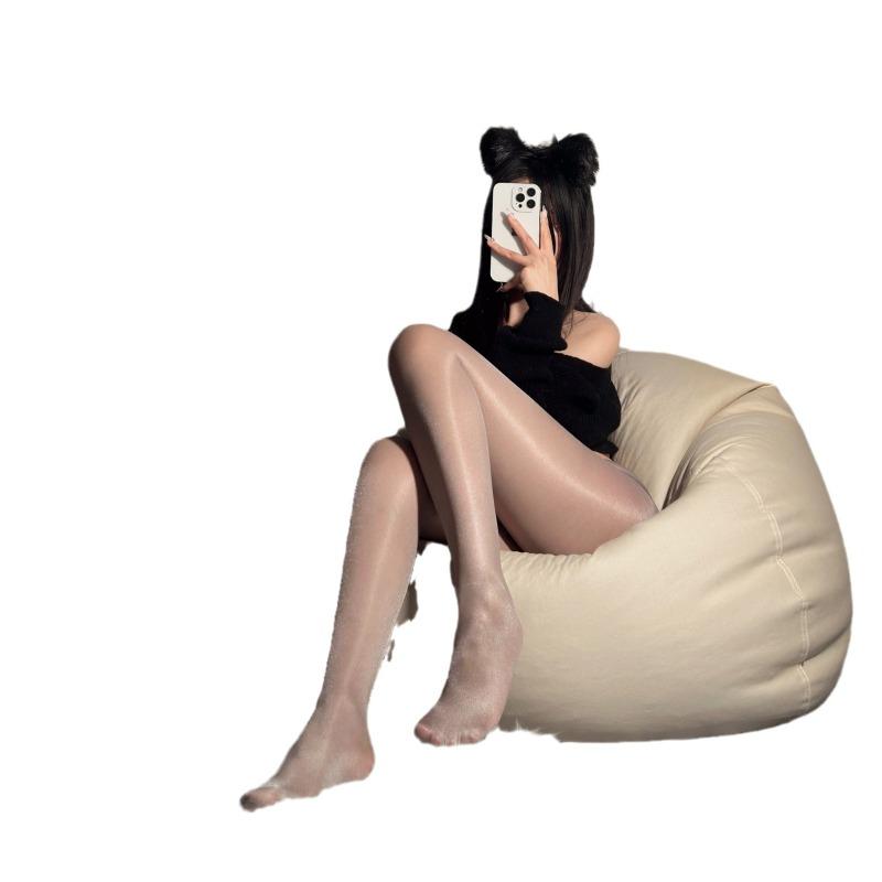 Ultra-thin Sexy Black Silk Pantyhose Black Aurora Oily Stockings Horse Oily Leggings Open Crotch Sex Temptation Women