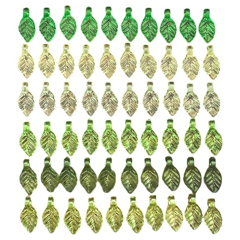 Packung mit 40/50/60 Elegante Acryl-Anhänger Set Grüne Dekorative Perlen Mit Löchern DIY Basteln Schmuckkomponenten