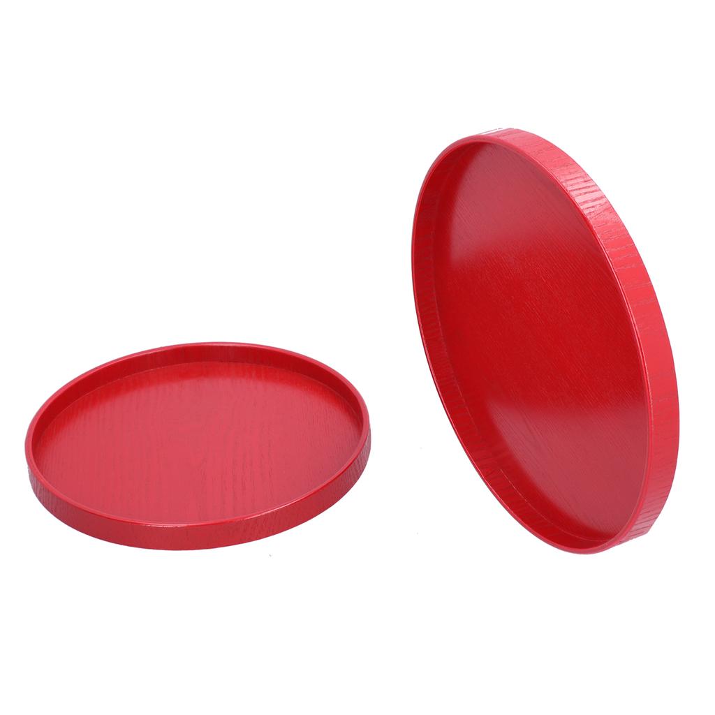 Zestaw 2 szt. Czerwona Okrągła Taca Filiżanka do Herbaty Talerz na Owoce Deser Taca do Serwowania dla Hotelu Restauracji Domu