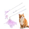 3Pcs Set Cat Funny Stick Wand Bowknot Design Pet Teaser Toys with Crisp Bell and Feather