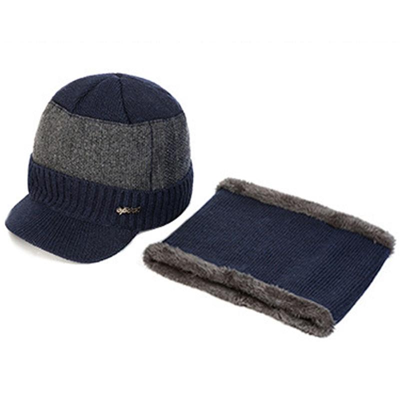 2/1PC Winter Hats Knit Cap Men And Women Velvet Hat Coral Fleece Scarf Outdoor Riding Hat Warm Plus Velvet Neck Protect Cap
