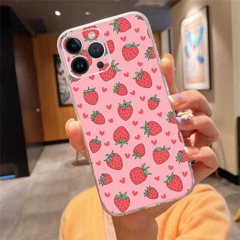 

Strawberry Fruit Phone Case Carcasa Funda For iPhone 17 Pro Max Air 17 16 15 14 13 Pro Max 15 16 Pro 15Plus iPhone 17Air