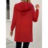Damen S Einfacher Kapuzen-Strickjacke-Sweatshirt Lässig Herbst Winter