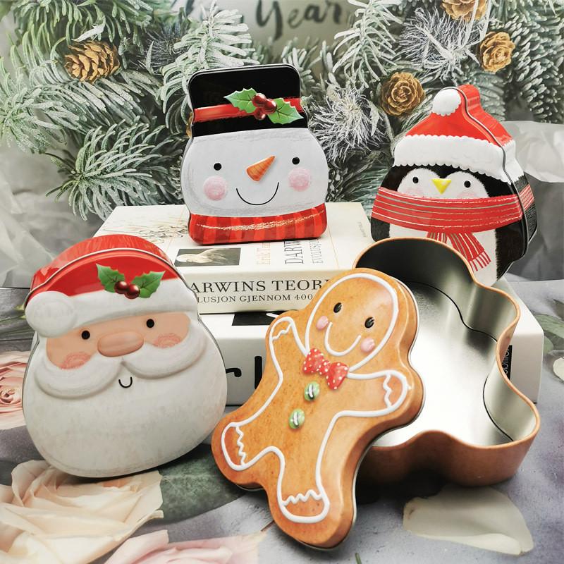 Santa Decorations Christmas Claus Snowman Candy Box Penguin Cookies Gift Tank