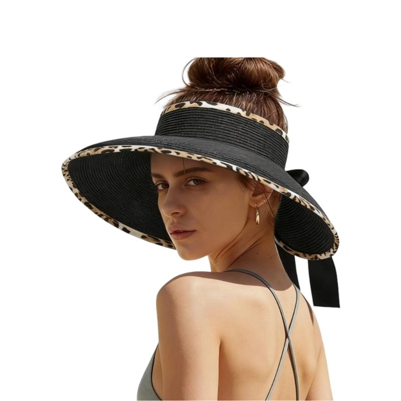 Foldable Straw Hat Sun Protections Large Brims Cap For Vacation Hiking And City Walking Women Outdoor Fashion Accessories