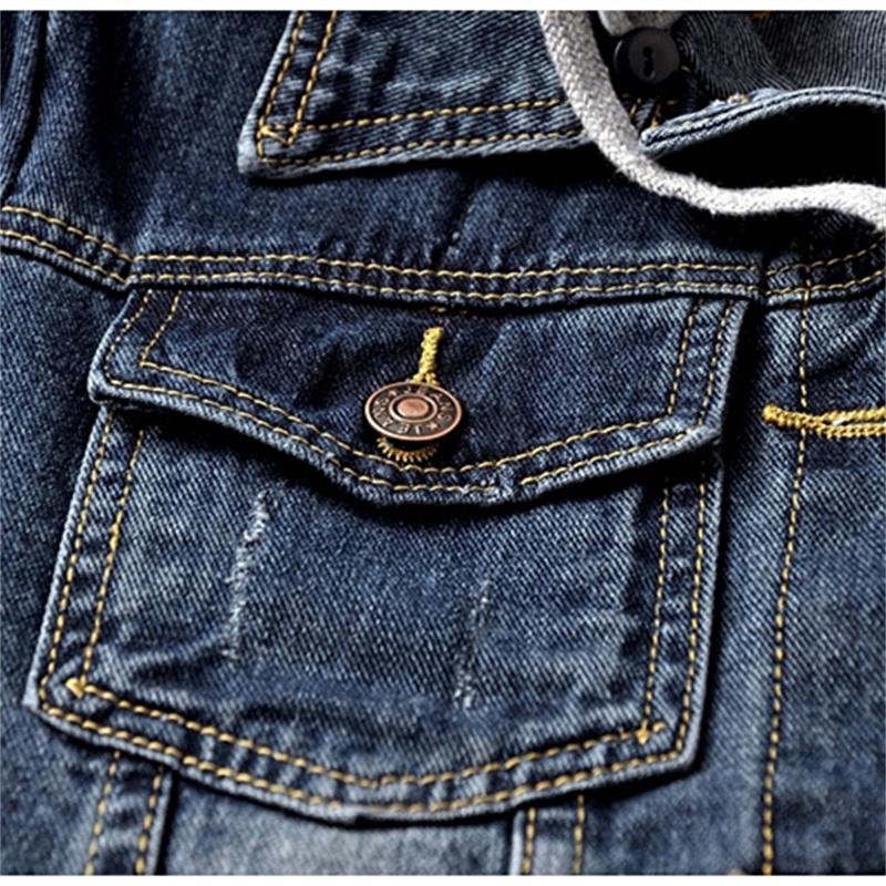 Women's Korean Fashion Long Sleeve Jean Jacket Slim Hooded Short Denim Jacket Woman Coat