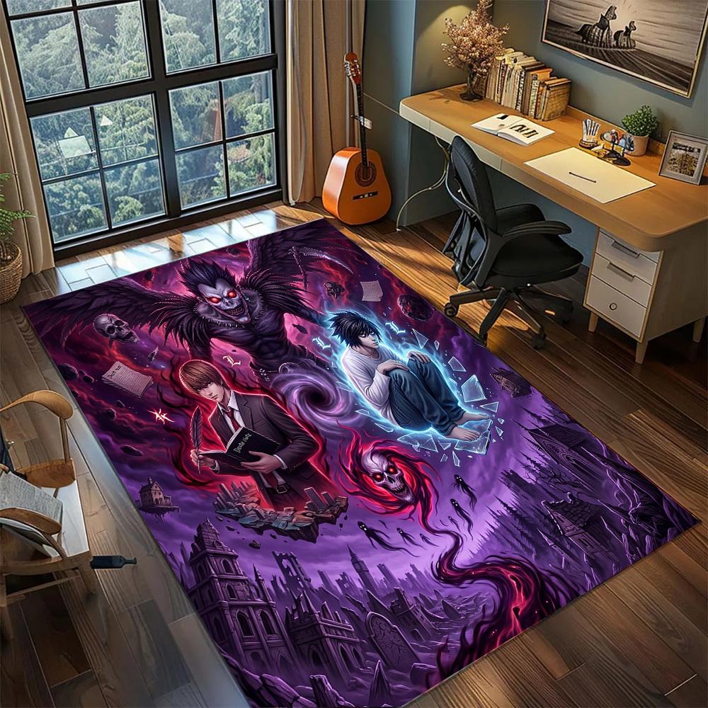 Death Note Washable Floor Mat Non Slip Large Area Rug Carpet Home Decor for Bedroom Gamer Room.-TING