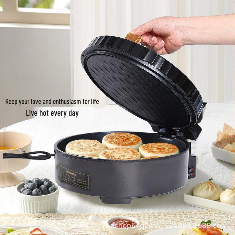 Electric Double-Sided Crepe & Pancake Maker with Deepened Heating for Frying & Grilling