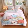 3Pcs Kawaii Friends Gathering Bedding Sets For All Sizes New 3D Printed Bed Cover Comforter Duvet Cover Pillowcase Bedroom Decoration