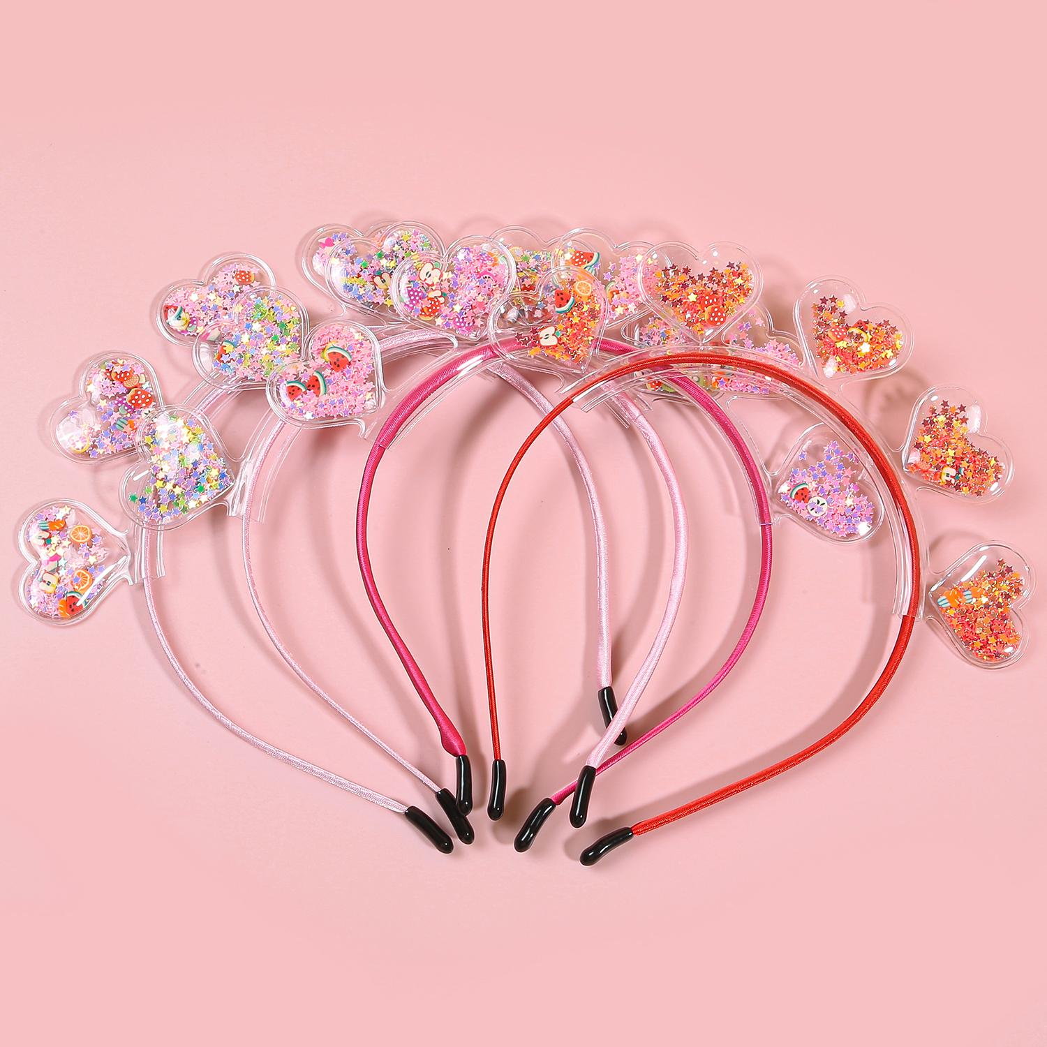 

4 шт. Повязки на голову в форме сердечек ко Дню святого Валентина для девочек, повязки на голову с сердечками любви для девочек, детские аксессуары для волос для вечеринок