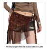 Animal Pattern Tassels Detail Hip Wrap Curtain Triangular Stretchable Belt Waistband Comfortable Daily Party Wear