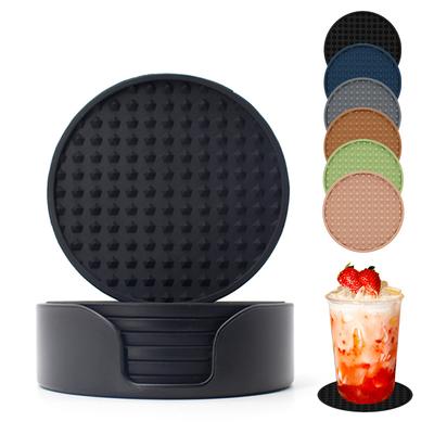Silikon-Untersetzer, rund, rutschfest, verdickt, Tischplatte, Wassertasse, heiße Isolierung, Matte, Teetasse, Matten-Set
