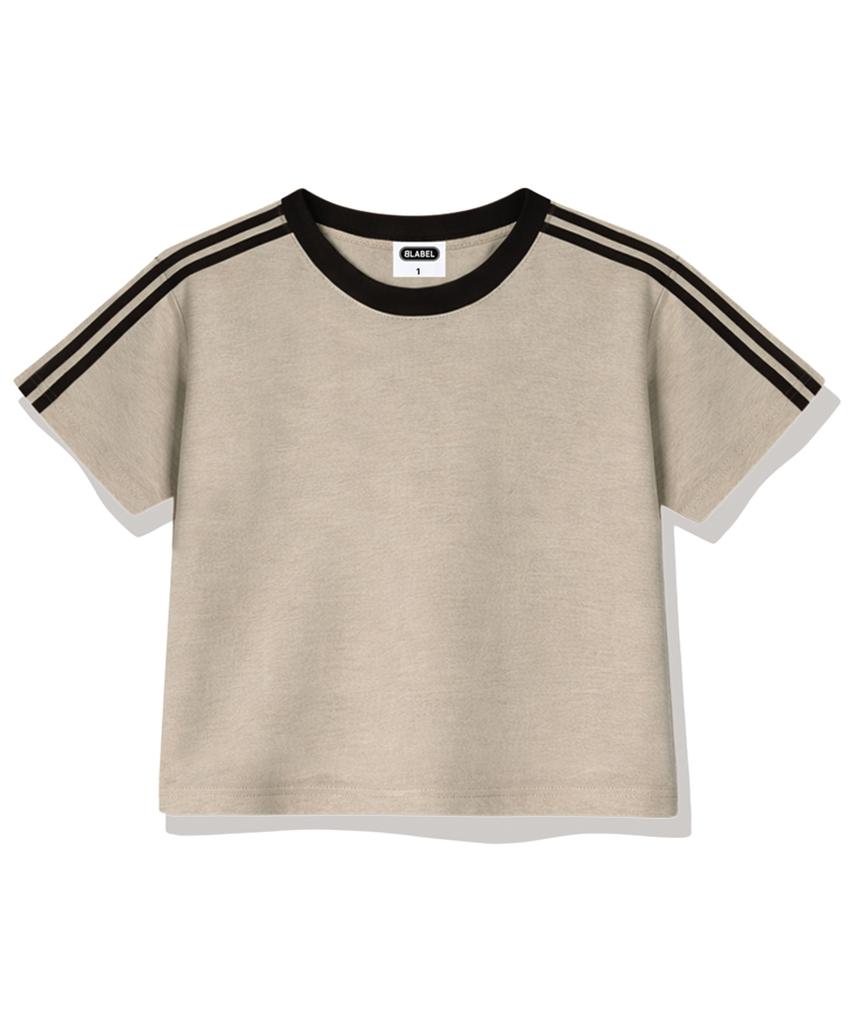 Beijiglabel Wesley Semi-Crop Track Short-Sleeved T-Shirt 6 Color [Blse_6001]
